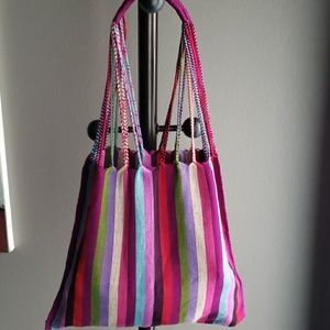 New Tote/beach bag made with handwoven fabric.
